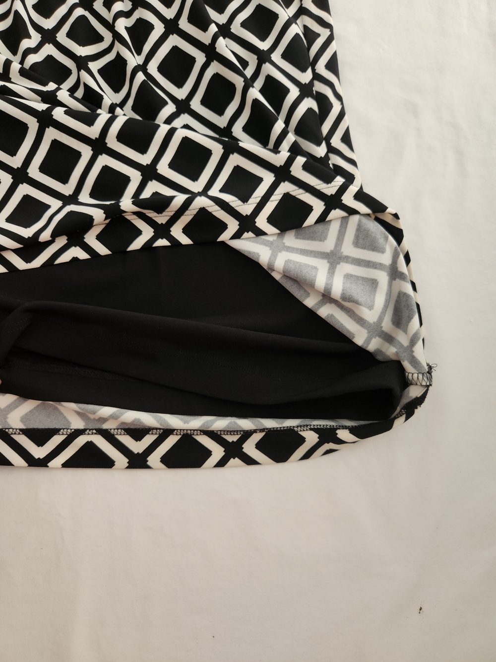 Lauren Ralph Lauren Black White Geometric Twist Front Dress Size 16 - Picture 10 of 10